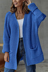 loose mid length sweater cardigan coat large size casual