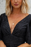 Light of Darkness Flutter Sleeve Sequin Jumpsuit