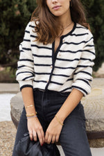 MINERVA striped crew neck jacket