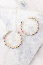 Oval Multicolored Diamond Earrings