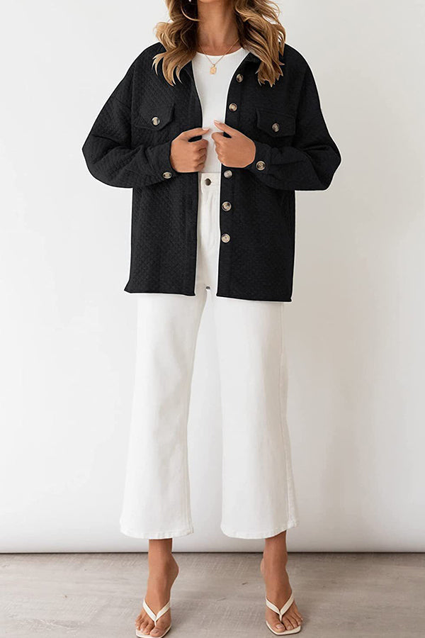 Lugogne Relaxed Lapel Oversized Long Sleeve Shirt