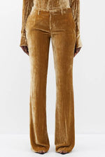 Elegant Plain Button High Waist Skinny Flare Leg Pants