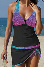 Julissa Leopard Front Drawstring Tankini Set