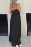 Effortless Back Tie-up Pocketed Wide Leg Cami Jumpsuit