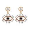 Devil's Eye Pearl Alloy Earrings