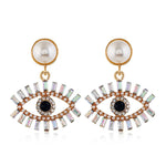 Devil's Eye Pearl Alloy Earrings