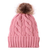 Knitted hat with plush padded fur ball