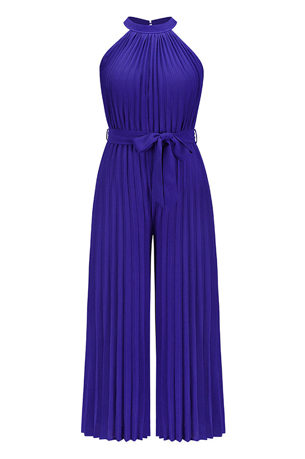 All The Feels Halter Neck Pleated Jumpsuit