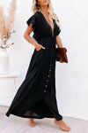 Fairy Air Fluttering V-neck  Ruffle Sleeves Dress