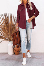 Lugogne Relaxed Lapel Oversized Long Sleeve Shirt