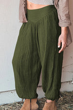 Loose wide leg trousers with leggings and sports trousers