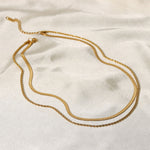 2pcs/set Metal Punk Twisted Snake Bone Chain Necklace