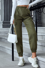 Multicolor Casual Cargo Pants Multi-Pocket Skinny Pants