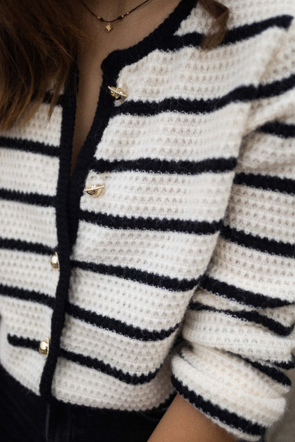 MINERVA striped crew neck jacket