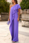 Fashion Diary Ruffle Design One Shoulder Formal Jumpsuit