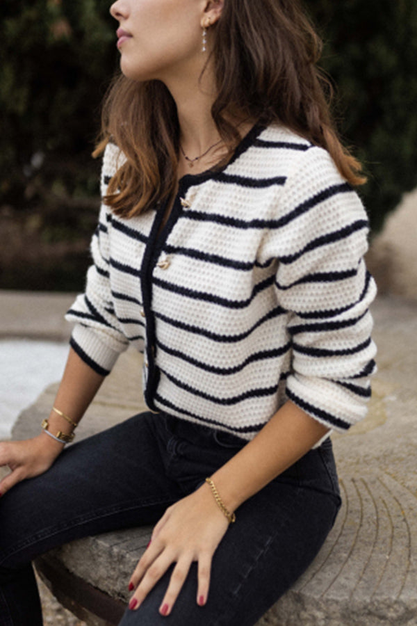 MINERVA striped crew neck jacket