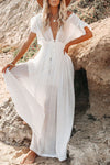 Fairy Air Fluttering V-neck  Ruffle Sleeves Dress