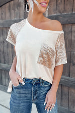 Delilah Sequin Pocketed T-shirt