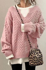 Linen Pattern Casual Knit Sweater