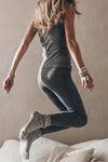 Comfy Days At Home or Streets Knit Ribbed Stretch Leggings